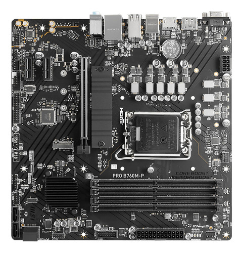 Tarjeta Madre Msi Pro B760m-p Lga1700 4x Ddr5 2x M.2 Usb-c
