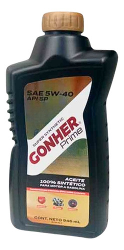 Aceite Motor 5w40 100% Sintetico Api Sp Cj Gonher 946ml