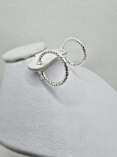 Arracada Arete Plata 925 Diamantado 2.0cm Diam