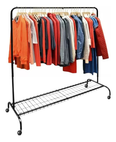 Arara De Roupas Com Rodinhas P/ Quartos E Loja Com Sapateira