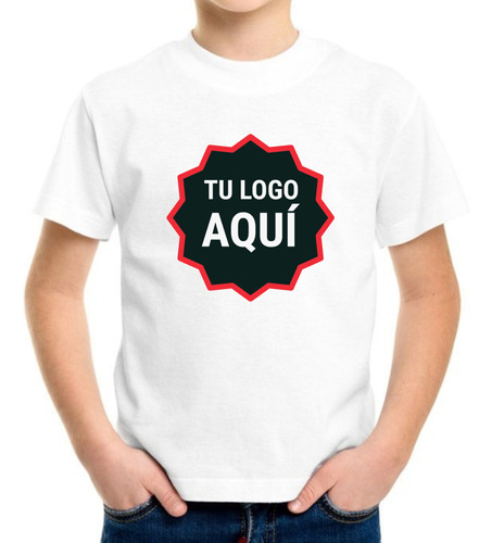 Remera Blanca Niño Sublimada Personalizada Foto Imagen Logo