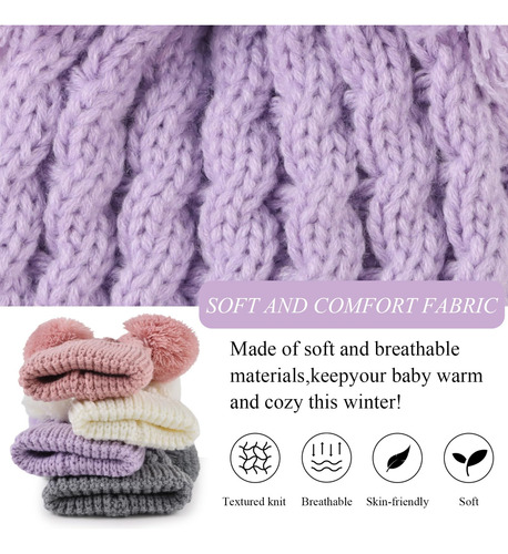 Gorro De Invierno Para Bebé Con Pompón, Gorro De Punto