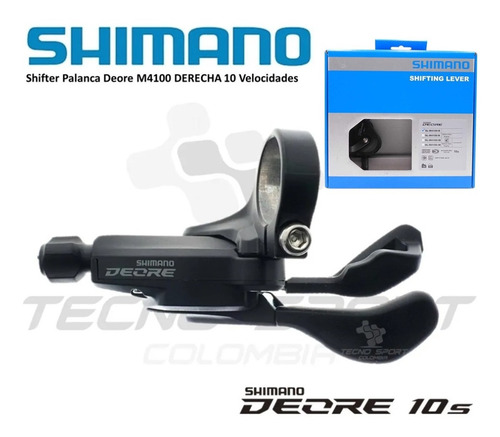 Imagen 3 de 6 de Shifter Shimano Deore M4100 Derecho 10v Palanca Solo Trasera