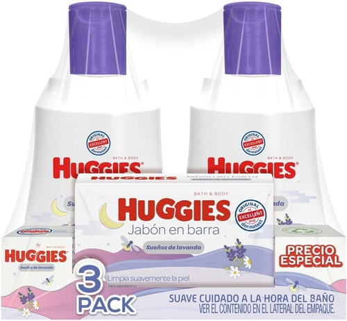 Huggies Kit Bebe Shampoo, Crema Y Jabón Sueños De Lavanda