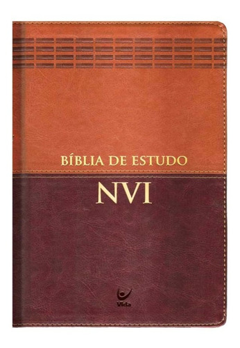 Bíblia De Estudo Nova Versão Internacional Luxo Marrom E Caramelo
