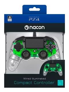 Mando Ps4 Nacon Controller Wired Illuminated Compact Green