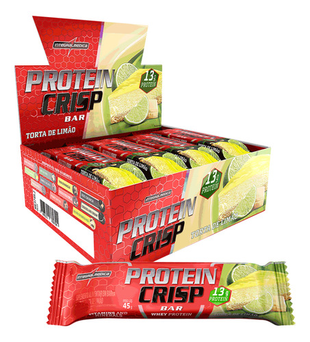 Suplemento em barra Integralmédica  Protein Crisp Bar proteínas Protein Crisp Bar sabor  torta de limão em caixa de 540g 12 un