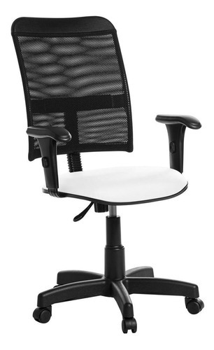 Cadeira De Escritório Giratória Tela Com Braço Rce:branco