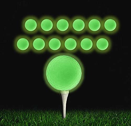 12 Bola Golf Luminosa Nocturna Qboso Fluorescente Larga