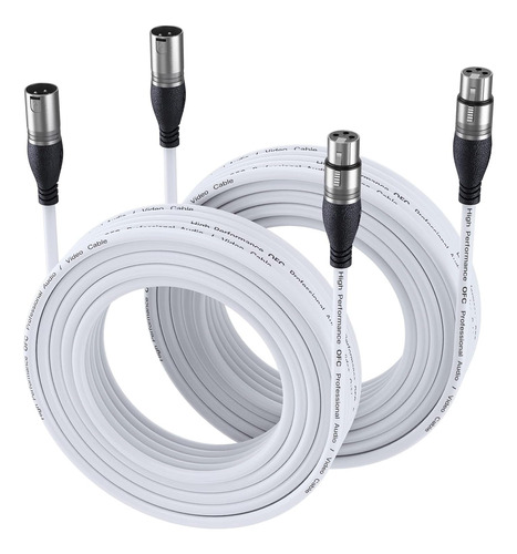 Pack De Cables Xlr Ebxya Blanco, 15m C/u, 2 Pcs