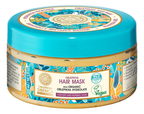 Mascarilla Cabello Normal Y Seco Organic Oblepikha 300 Ml