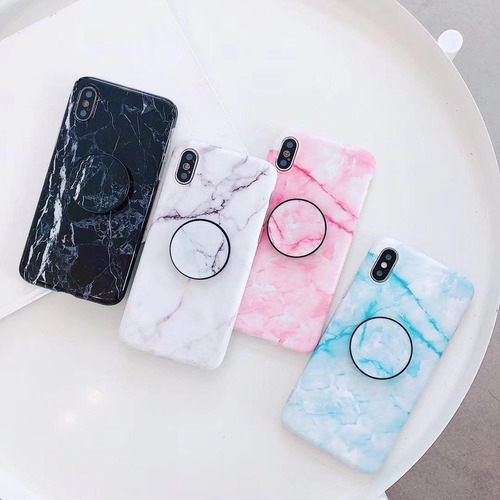 Funda De Marmol + Pop iPhone Pop Dama Hombre Mujer Goma Moda