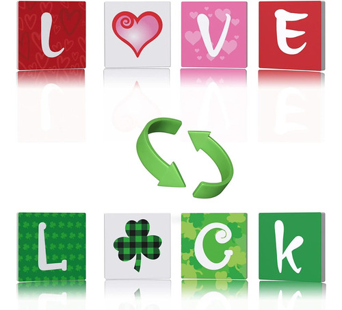 Valentine's Day Tiered Tray Decor - Love Luck Heart Shamrock