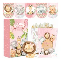 Comprar Kit Imprimible Animales Selva Safari Rosa Texto Editable