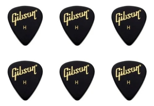 Kit 6 Palheta Gibson Celuloid Heavy Aprgg 73h