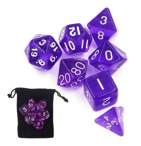 Kit de Dados de Tabuleiro RPG 7 unidades Jogos D&d D4 D6 D8 D10