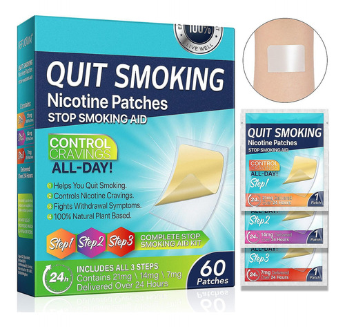 Parches De Nicotina Para Fumadores Etapa Pasos 1,2,3(60uds)