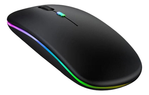 Mouse Sem Fio Bluetooth Receptor 2.4ghz Silencioso Led Rgb