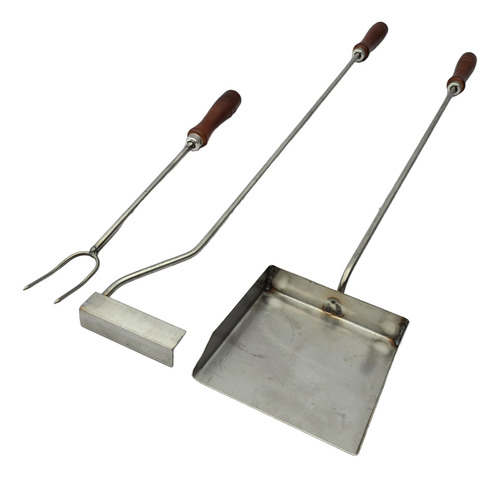 Accesorios P/parrilla Palita Atizador Tenedor Acero Inox