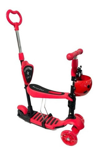 Scooter Catarina Naranja Bastón Desmontable Led 1-8 Años