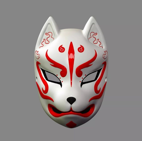 Máscara Kitsune Zorro Japonés 3d Fox