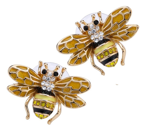 Yacq Honey Bee Stud Pendientes Cristal Bisutería Para Mujere