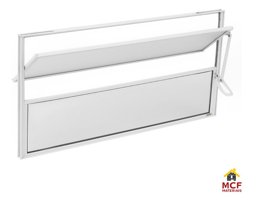 Vitro Basculante 40x80 Aluminio Branco Com Vidros
