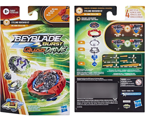 Pião E Lançador Beyblade Cyclone Roktavor R7 Cor Vermelho Pião E Lançador Beyblade Cyclone Roktavor R7 - Hasbro F4069 Cor Vermelho