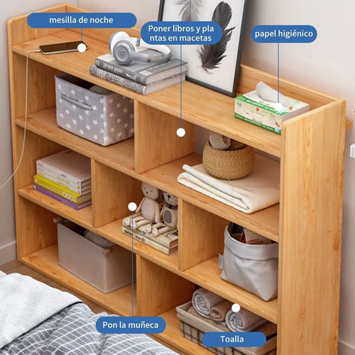 Estantería Librero Mueble Organizador Multiuso Con 3 Repisas Roble
