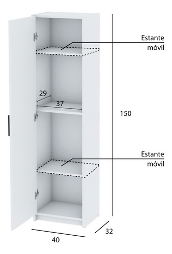 Mueble Organizador Despensero 1 Puerta Centro Estant Dis1