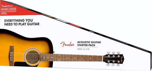 Fender Fa-115 Dreadnought - Paquete De Guitarra Acústica Sun
