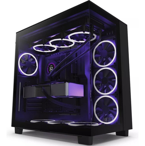 Gabinete Gamer Nzxt H9 Flow Preto Vidro Temperado Mid Tower Cor Preto