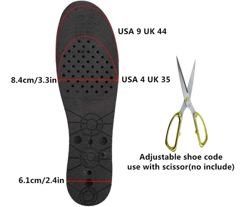 2 Pares Plantillas De Zapatos Para Aumentar Altura 3-4.5cm 