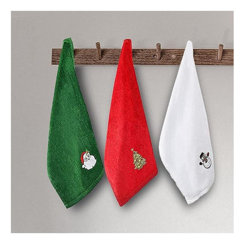 Toallas De Mano Navideñas De 3 Piezas, Toalla De Mano Y Cara