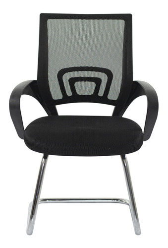 Cadeira de escritório Waw Design Basic diretor fixa  preta com estofado de mesh