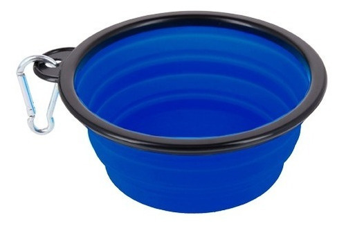 Tazón De Viaje Plegable Para Mascotas 350 Ml Color Azul Color