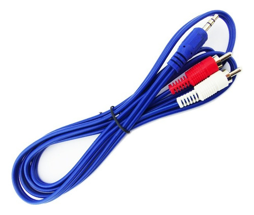 Cable Rca 2x1 Azul 1.5 Mt. Marca Rst, En Bolsa.