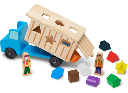 Melissa & Doug Camión Volquete De Madera Con 9...