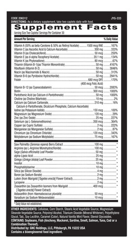 Suplemento Multivitamínico Gnc Mega Men 50 Plus 60 Comprimid