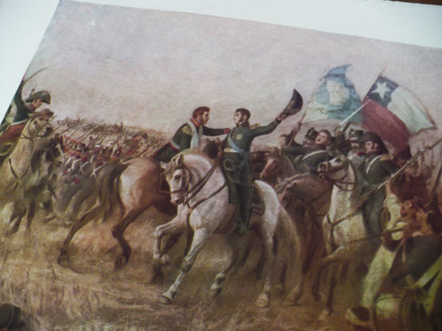 Lámina El Abrazo De Maipú San Martín Museo Nacional Óleo (Usado)