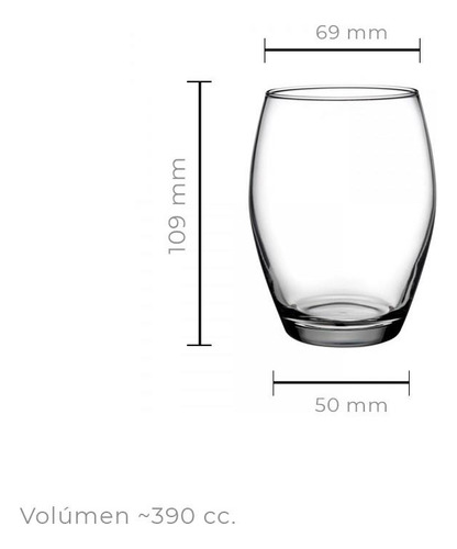 Set De 6 Vaso De Whisky 390 Cc. Linea Monte Carlo