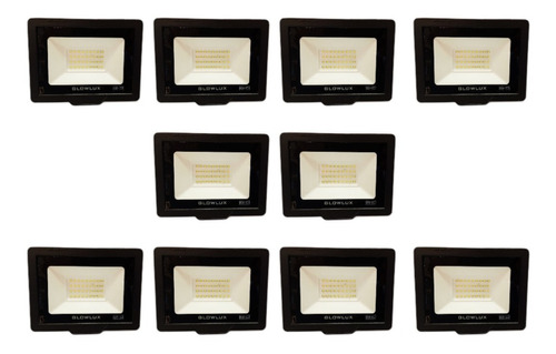 Pack X10 Proyector Reflector Led 30w Frío Glowlux - E. A.