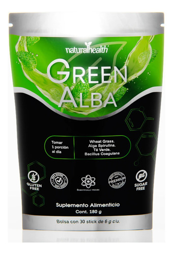 Green Alba Alga Espirulina Clorofila 30 Sobres Natural Healt