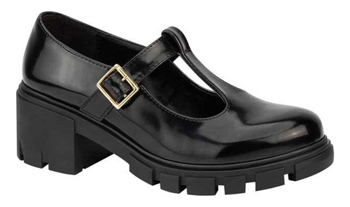 Zapato Escolar Con Tacón Vi Line Fashion Negro Teens 430