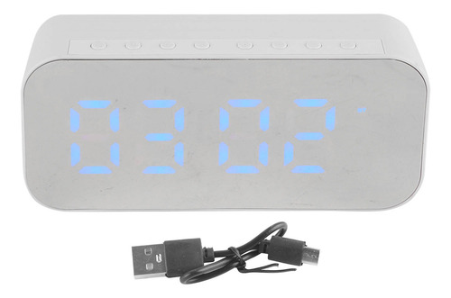 Reloj Despertador Bluetooth Led Digital Con Espejo Para Cabe