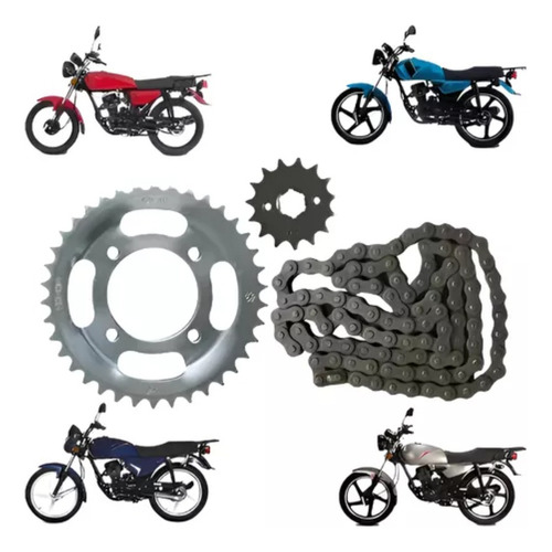 Kit Arrastre Sprock Reforzada Italik Ft125 Dt125 Rt200 Plateado