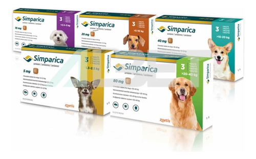 Simparica 40 Mg 3 Comprimidos 10-20 Kg Azul
