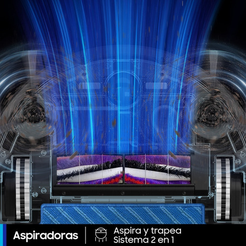 Aspiradora Robot Samsung Powerbot E 2 En 1 Inverter Wifi Color Negro