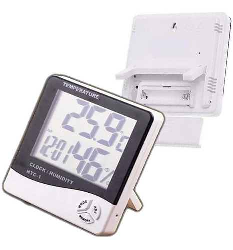 Imagem 4 de 5 de Termo Higrômetro Digital Relógio Termômetro Sensor Umidade
