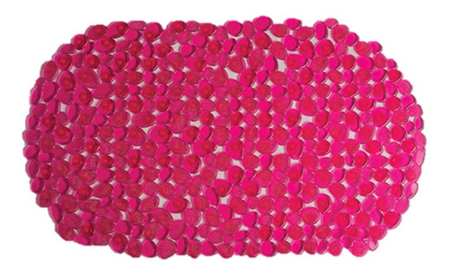 Alfombra De Baño Ventosa Ovalada Piedras Fucsia